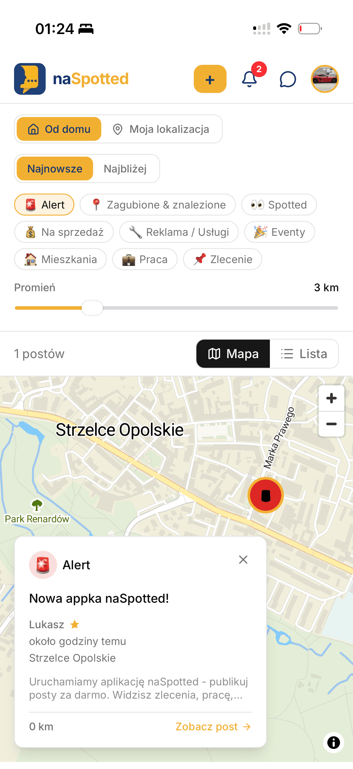 naSpotted - mapa Twojej okolicy